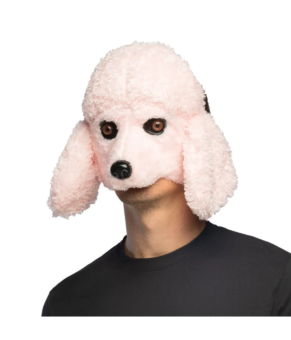Pink puddel hunde maske