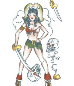 Pirat pin up tatovering
