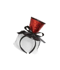 Rød glimmer mini hat
