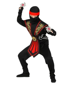 Rød kombat ninja kostume