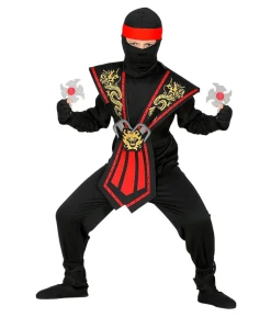 Rød kombat ninja kostume
