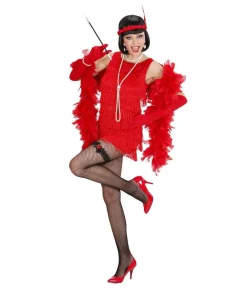 Rødt flapper kostume