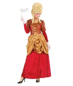 Rødt Marquise kostume