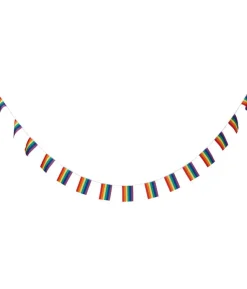 Regnbue flagguirlande, 6 m.