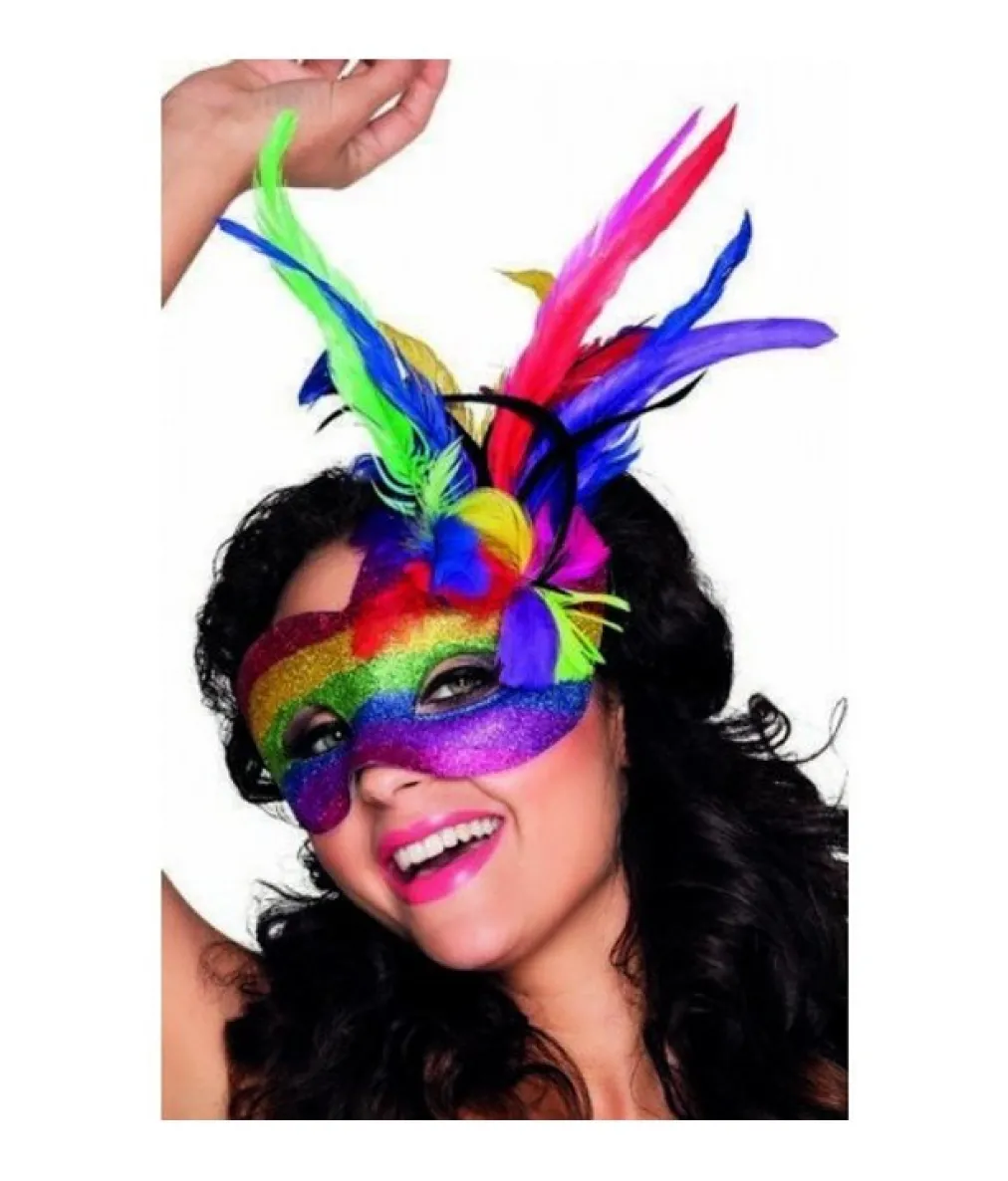 Regnbue halvmaske