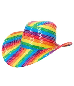 Regnbue paillet cowboyhat