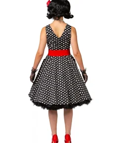 Rockabilly kjole med hvide prikker