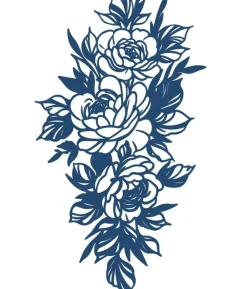 Rose og blade tatovering