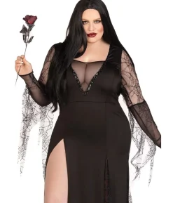 Sexy Spooky Morticia kostume Plus