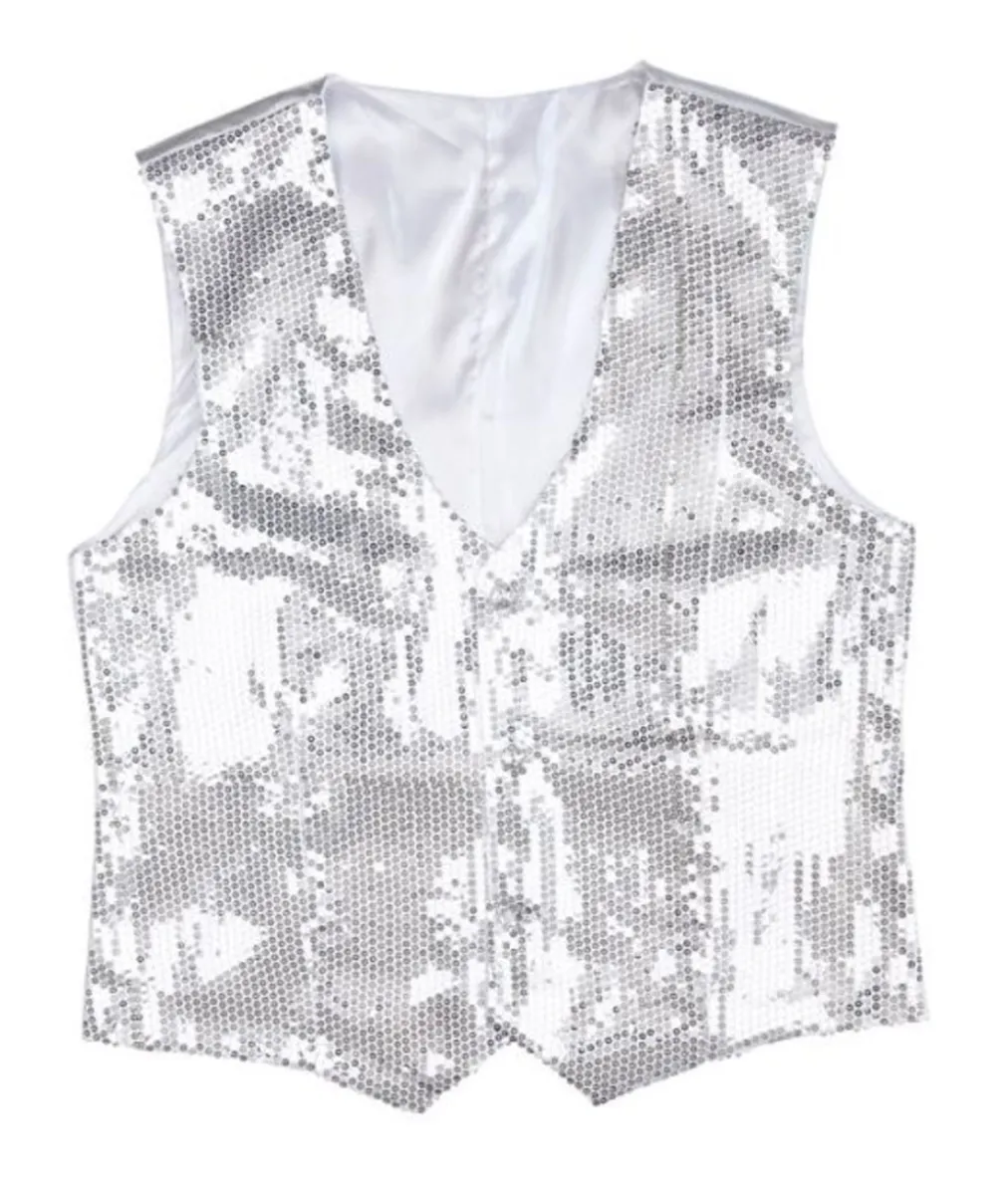 Sølv pailletvest