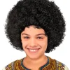 Sort afro paryk, barn