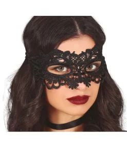 Sort blonde maske med blomster