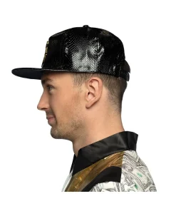 Sort cap med dollartegn