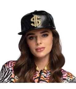 Sort cap med dollartegn