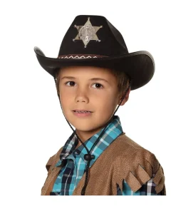 Sort cowboyhat, barn