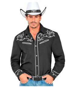 Sort cowboyskjorte