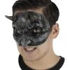 Sort djævel halvmaske