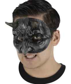 Sort djævel halvmaske