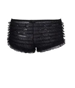 Sorte hotpants med flæser