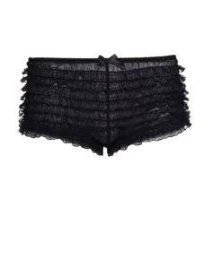 Sorte hotpants med flæser