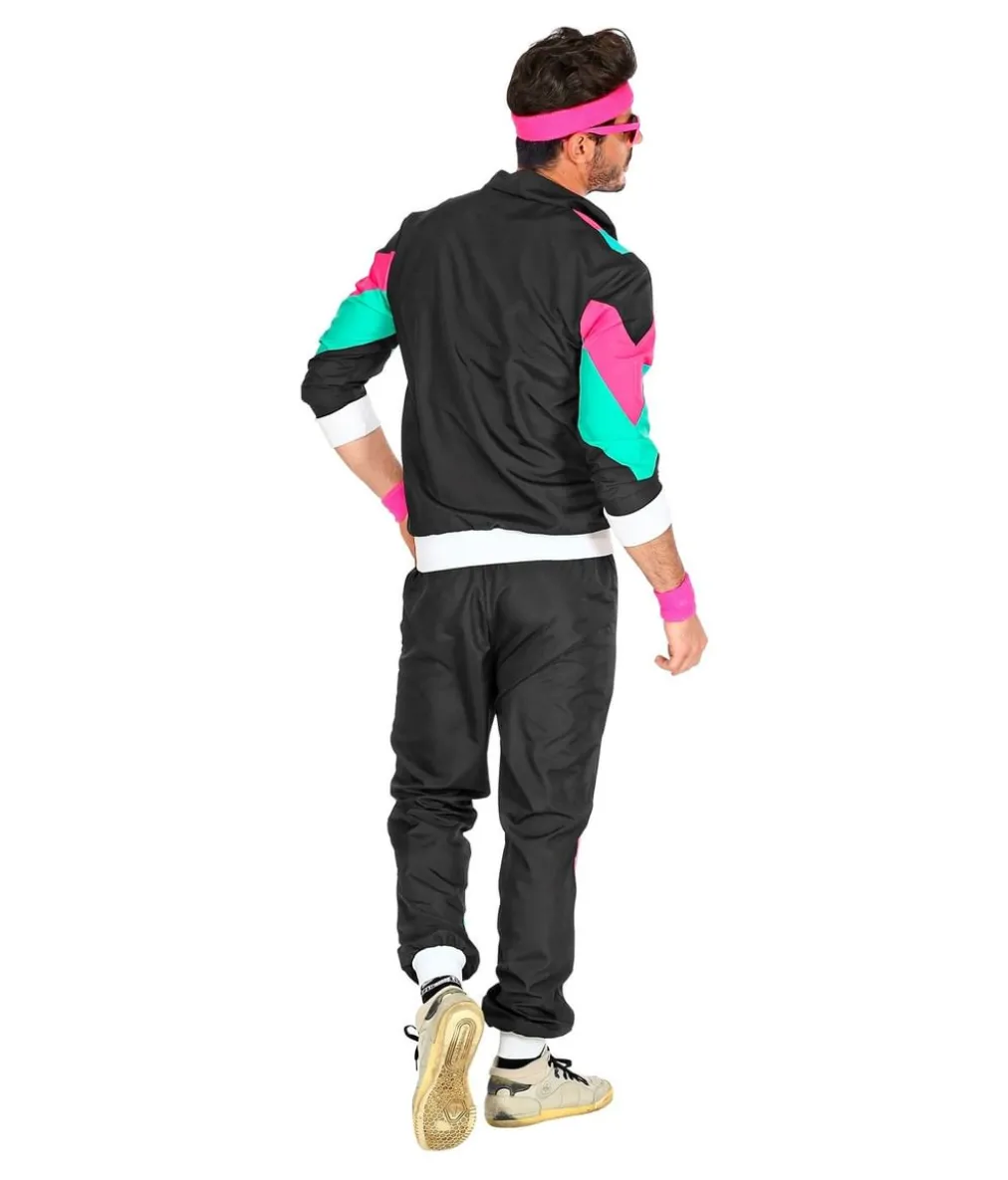 Sort 80er Joggingdragt kostume