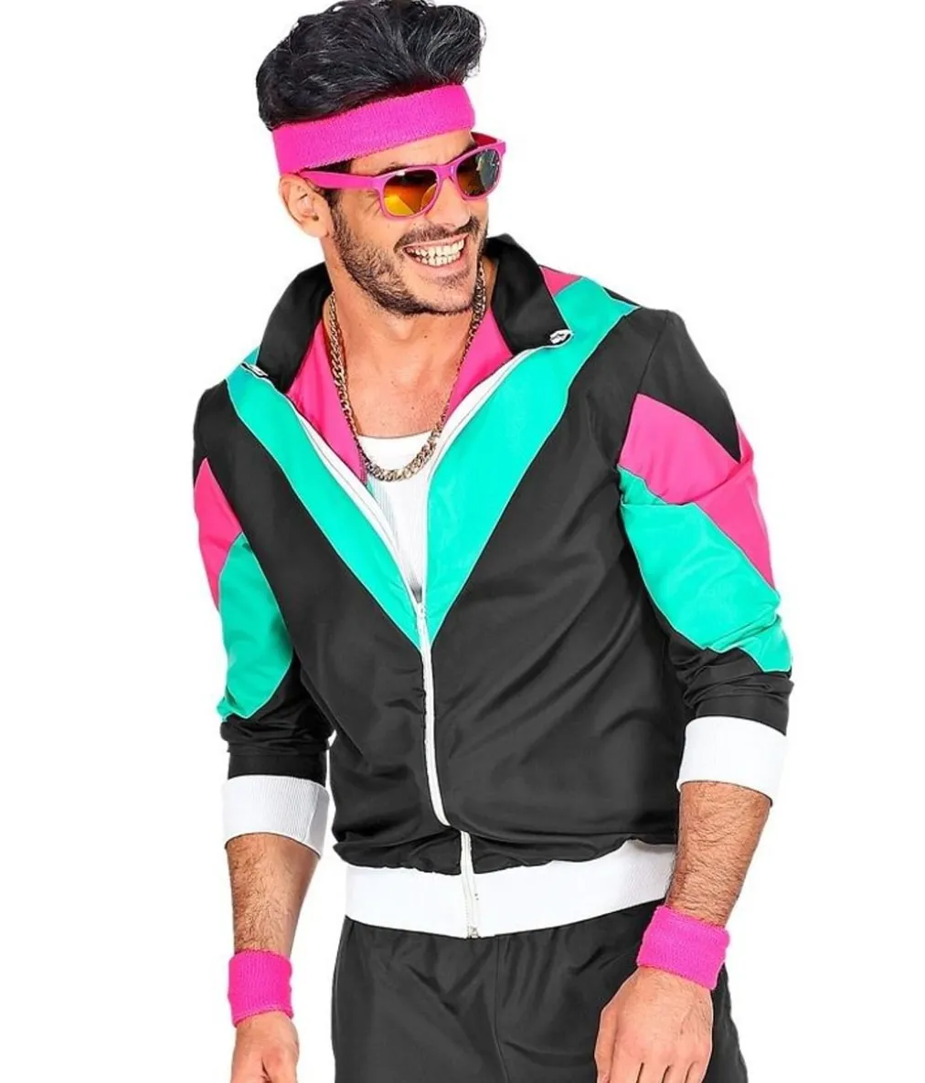Sort 80er Joggingdragt kostume