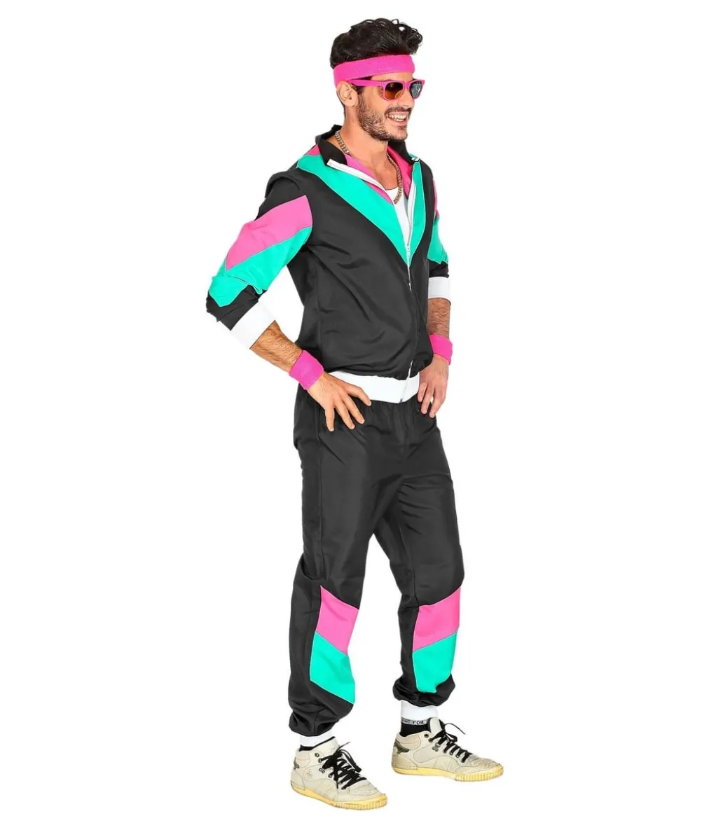 Sort 80er Joggingdragt kostume