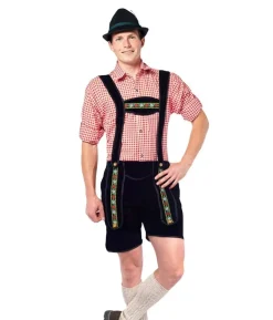 Sorte tyrolerbukser, korte