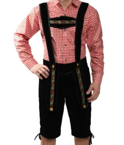 Sorte tyrolerbukser, lange