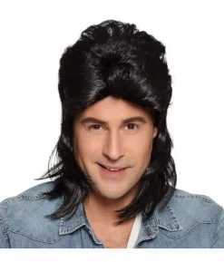 Sort Jimmy 80er paryk
