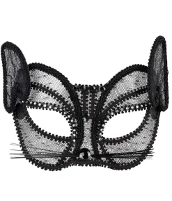Sort katte halvmaske