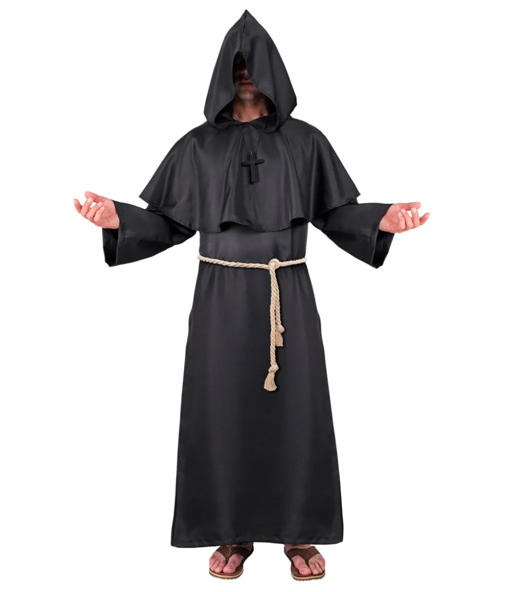 Sort munk kostume