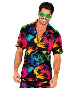 Sort neon hawaii skjorte