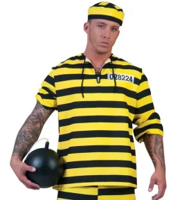 Sort og gul fangedragt kostume