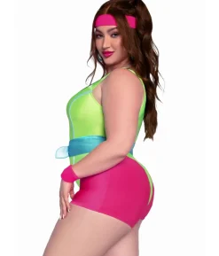 80s Workout Diva kostume Plus