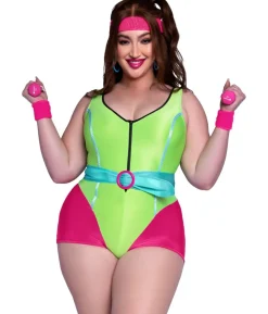 80s Workout Diva kostume Plus